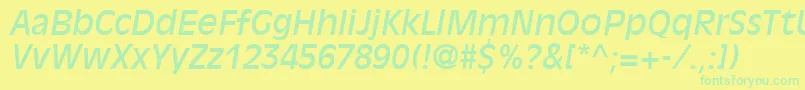 DecadeSsiItalic Font – Green Fonts on Yellow Background