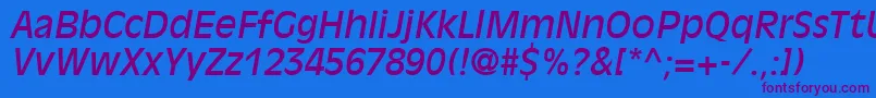 DecadeSsiItalic Font – Purple Fonts on Blue Background