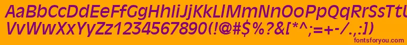 DecadeSsiItalic Font – Purple Fonts on Orange Background