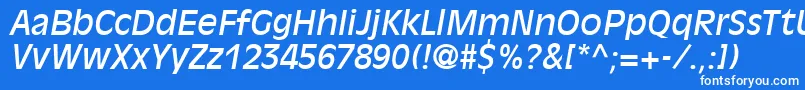 DecadeSsiItalic Font – White Fonts on Blue Background