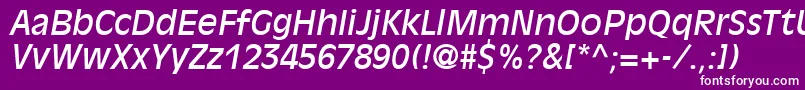 フォントDecadeSsiItalic – 紫の背景に白い文字