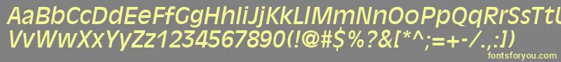 Шрифт DecadeSsiItalic – жёлтые шрифты на сером фоне