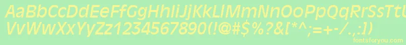 Шрифт DecadeSsiItalic – жёлтые шрифты на зелёном фоне