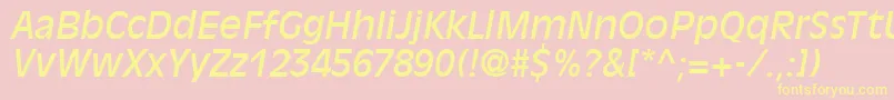 DecadeSsiItalic Font – Yellow Fonts on Pink Background