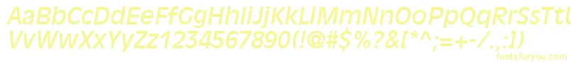 DecadeSsiItalic Font – Yellow Fonts on White Background