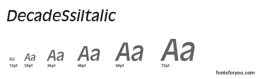 Размеры шрифта DecadeSsiItalic
