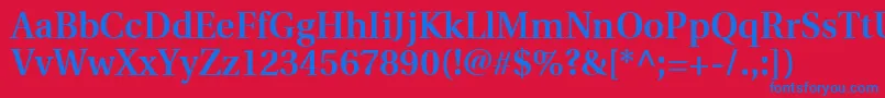 フォントUtopiaSemibold – 赤い背景に青い文字