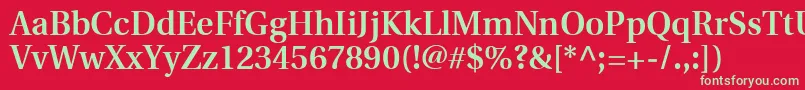 フォントUtopiaSemibold – 赤い背景に緑の文字