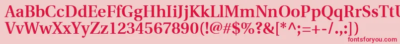 フォントUtopiaSemibold – ピンクの背景に赤い文字