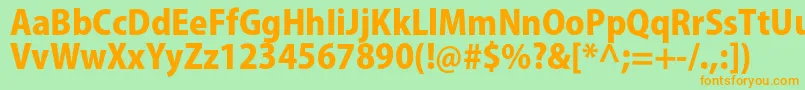 KozgoproHeavy Font – Orange Fonts on Green Background