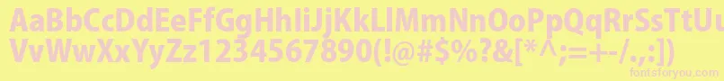 KozgoproHeavy Font – Pink Fonts on Yellow Background