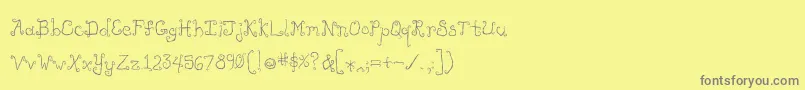 フォントLikecockatooscondensed – 黄色の背景に灰色の文字