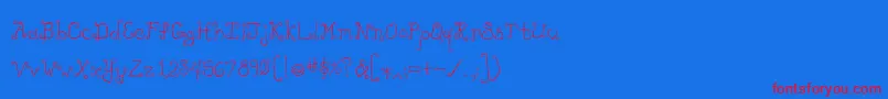 Likecockatooscondensed-Schriftart – Rote Schriften auf blauem Hintergrund