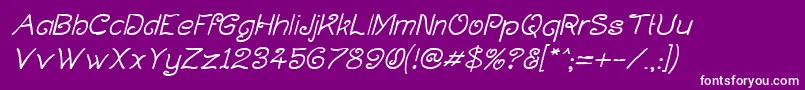 Curlital Font – White Fonts on Purple Background