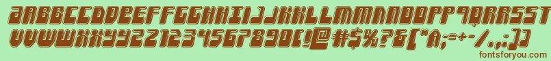 Forcemajeurebevelital Font – Brown Fonts on Green Background