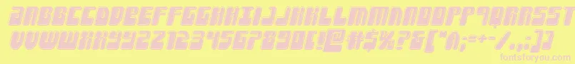 Forcemajeurebevelital Font – Pink Fonts on Yellow Background