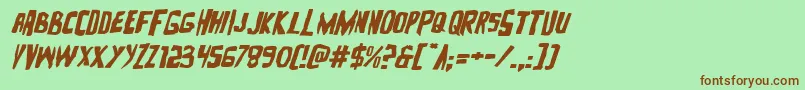 Zakensteinexpandital Font – Brown Fonts on Green Background