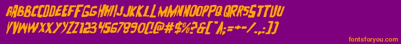 Zakensteinexpandital Font – Orange Fonts on Purple Background