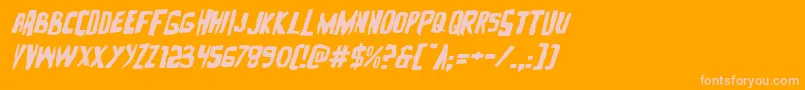 Zakensteinexpandital Font – Pink Fonts on Orange Background