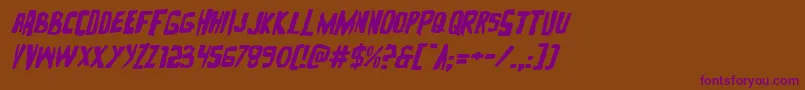 Zakensteinexpandital Font – Purple Fonts on Brown Background