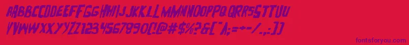 Zakensteinexpandital Font – Purple Fonts on Red Background