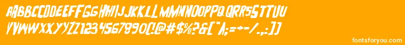 Zakensteinexpandital Font – White Fonts on Orange Background