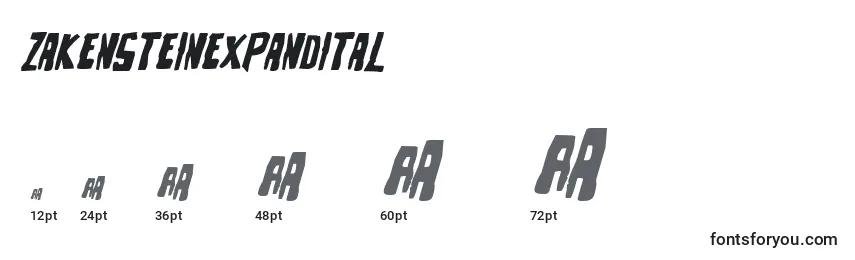 Zakensteinexpandital Font Sizes
