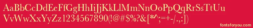 Urwbaskertextnar Font – Yellow Fonts on Red Background