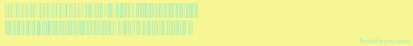 Fonte Code128 – fontes verdes em um fundo amarelo