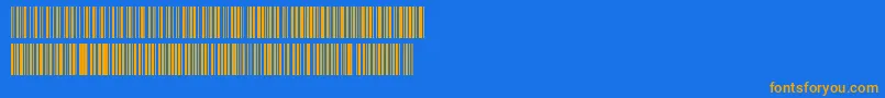 Code128-fontti – oranssit fontit sinisellä taustalla