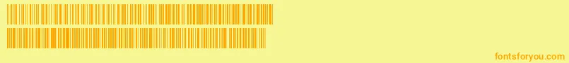 フォントCode128 – オレンジの文字が黄色の背景にあります。