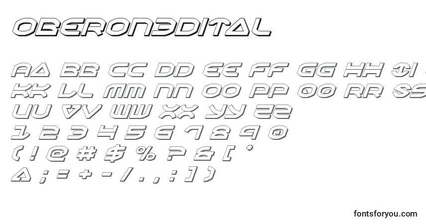 Oberon3Dital-fontti – aakkoset, numerot, erikoismerkit