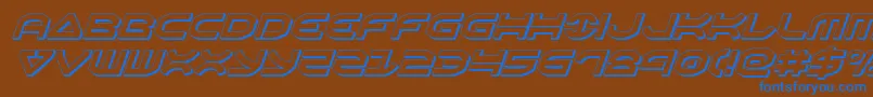 Oberon3Dital Font – Blue Fonts on Brown Background