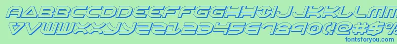 Oberon3Dital-Schriftart – Blaue Schriften auf grünem Hintergrund
