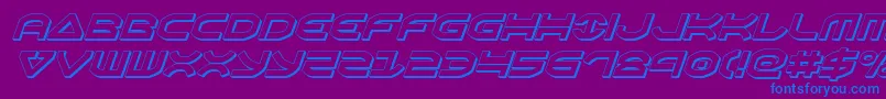 Oberon3Dital Font – Blue Fonts on Purple Background