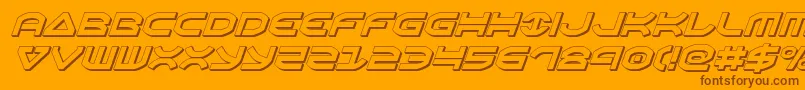 Fonte Oberon3Dital – fontes marrons em um fundo laranja