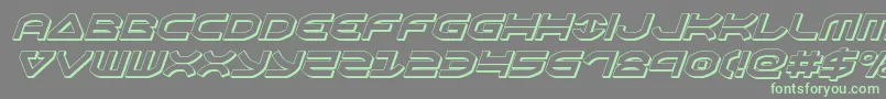 Oberon3Dital Font – Green Fonts on Gray Background