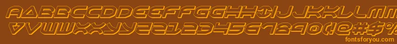 Oberon3Dital-Schriftart – Orangefarbene Schriften auf braunem Hintergrund
