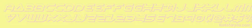 Oberon3Dital Font – Pink Fonts on Yellow Background