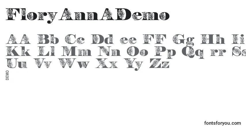 Fuente FloryannaDemo - alfabeto, números, caracteres especiales