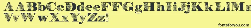FloryannaDemo Font – Black Fonts on Yellow Background