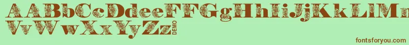 FloryannaDemo Font – Brown Fonts on Green Background