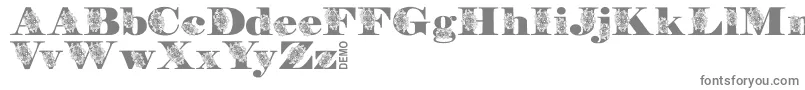 FloryannaDemo-fontti – harmaat kirjasimet valkoisella taustalla