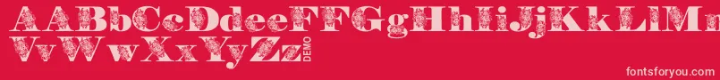 FloryannaDemo Font – Pink Fonts on Red Background