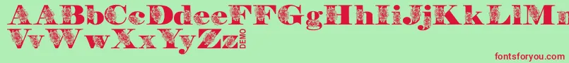 FloryannaDemo Font – Red Fonts on Green Background