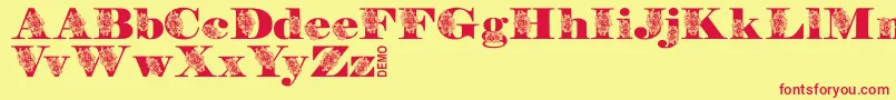 FloryannaDemo Font – Red Fonts on Yellow Background