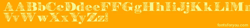 FloryannaDemo Font – Yellow Fonts on Orange Background