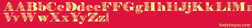 FloryannaDemo Font – Yellow Fonts on Red Background