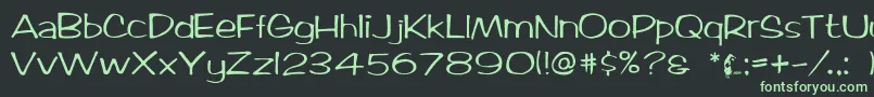 Ticard Font – Green Fonts on Black Background