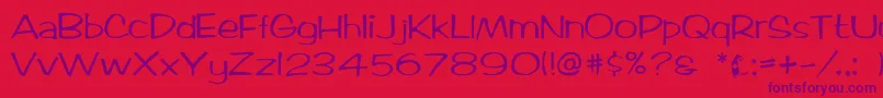 Ticard Font – Purple Fonts on Red Background